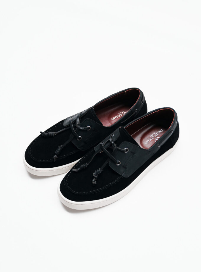 BLACK LEATHER LOAFERS SHOES