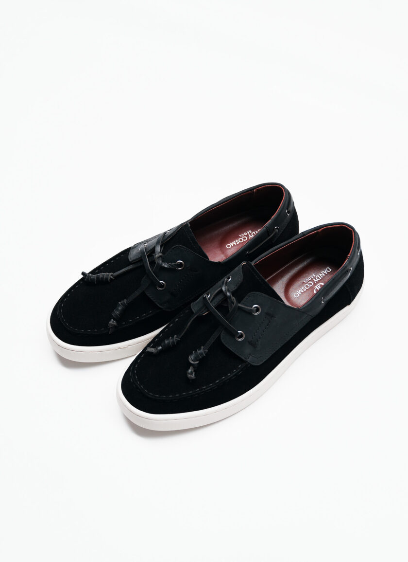 BLACK LEATHER LOAFERS SHOES