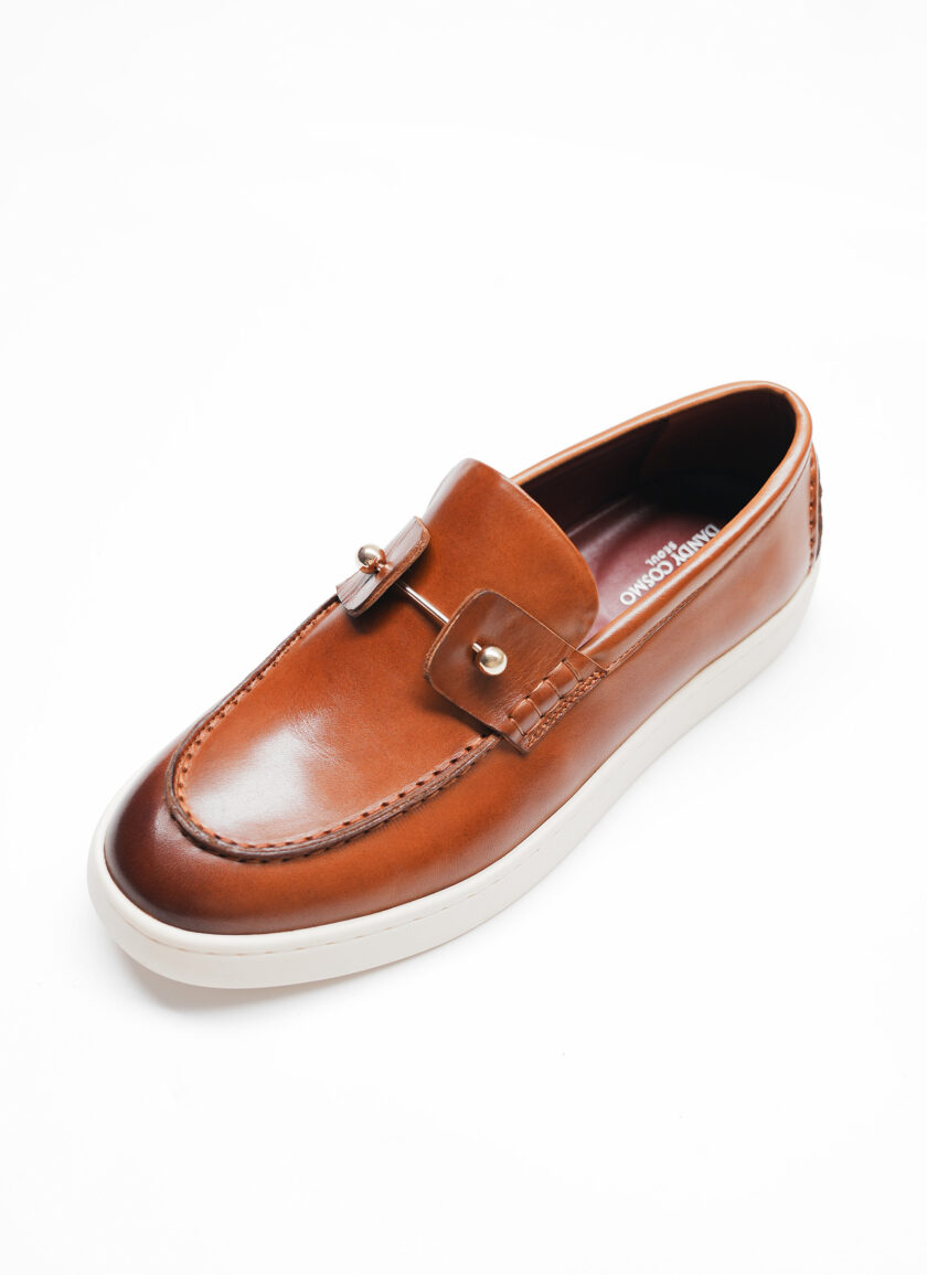BROWN LEATHER LOAFERS SHOES - Image 2