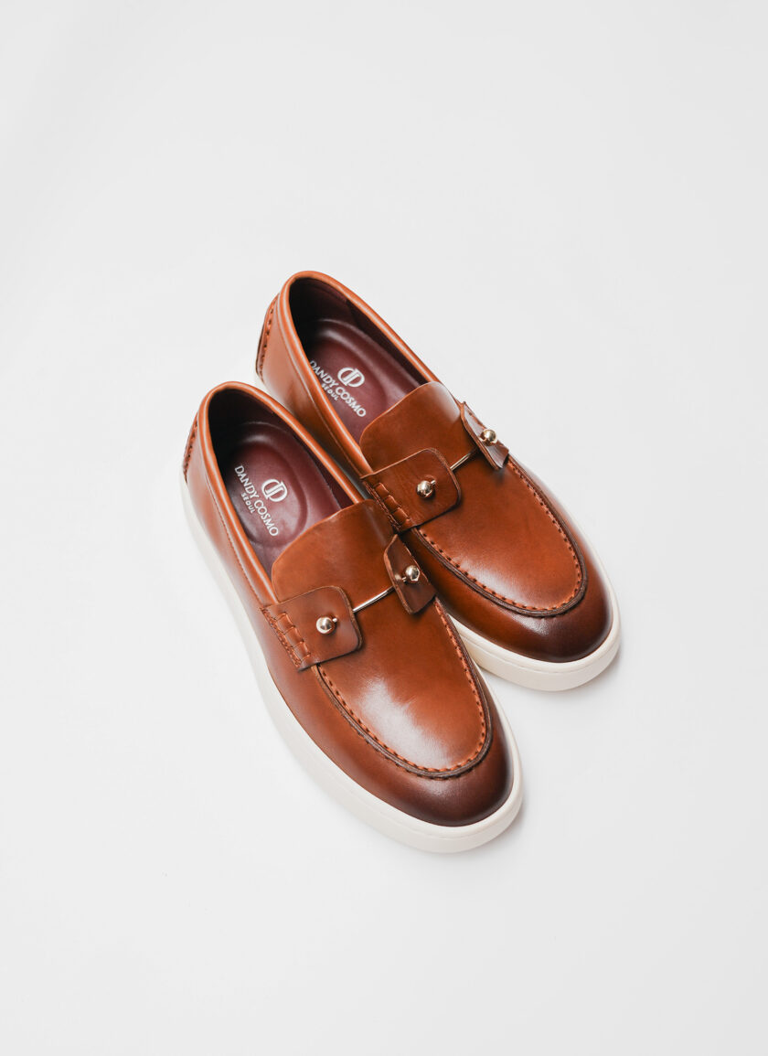 BROWN LEATHER LOAFERS SHOES - Image 6