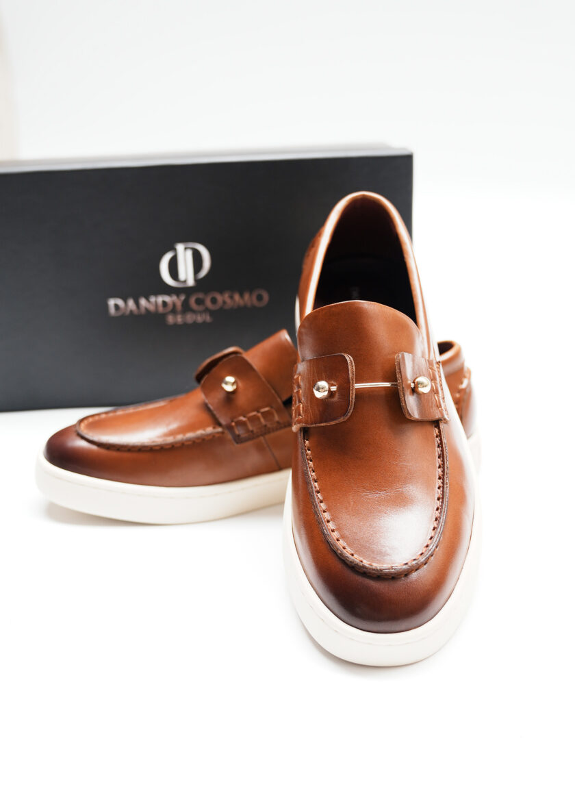 BROWN LEATHER LOAFERS SHOES - Image 7