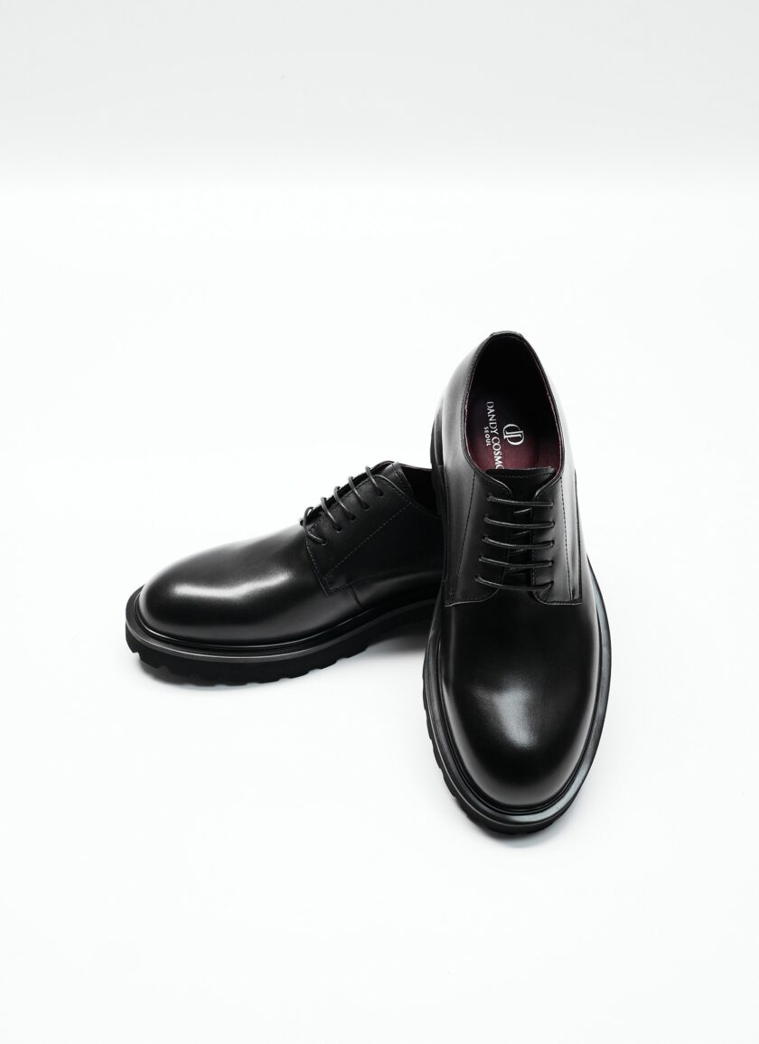 REAL LEATHER SHOES PLAIN BLACK - Image 2