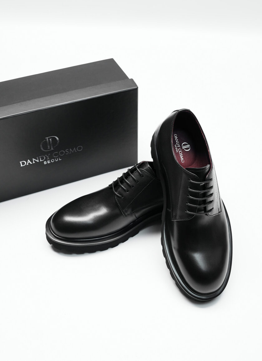 REAL LEATHER SHOES PLAIN BLACK - Image 6